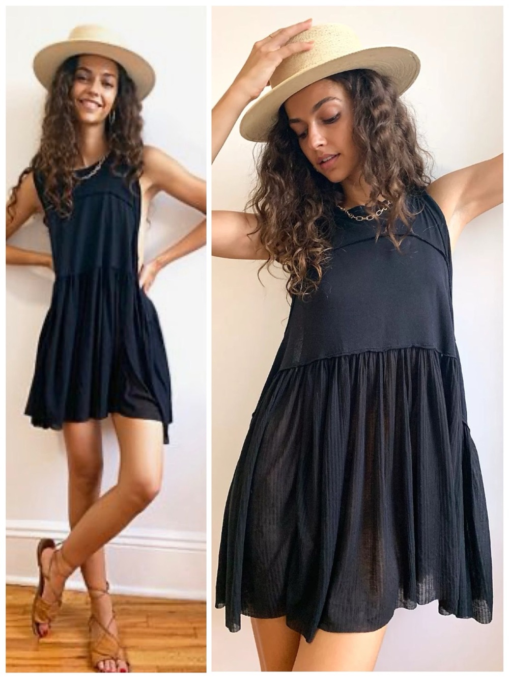 FREE PEOPLE We The Free Madison Tank, Black, Sz Large